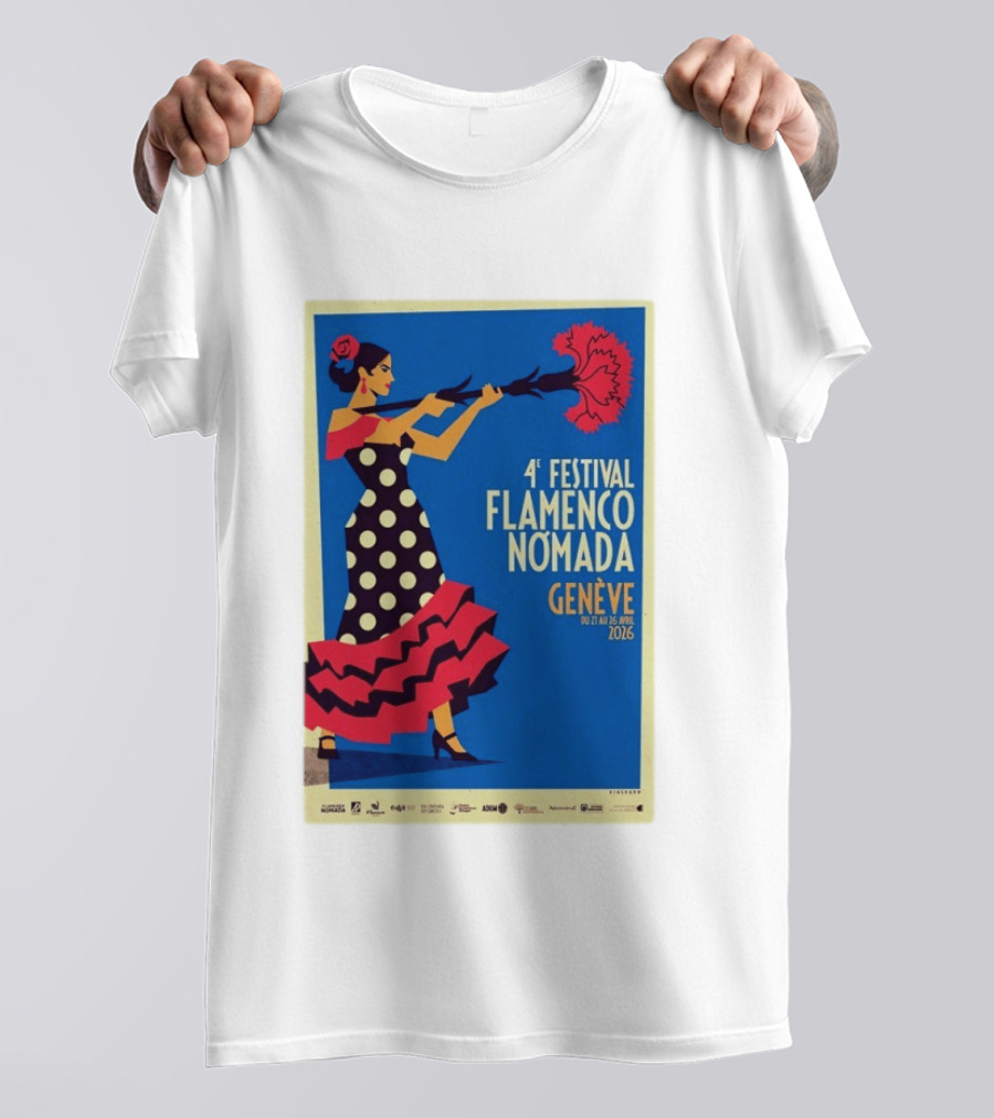 4º Festival Flamenco Nómada Genève 2026 Jan 27 April 26 Flamenco Dancer Polka Dot Dress T-Shirt