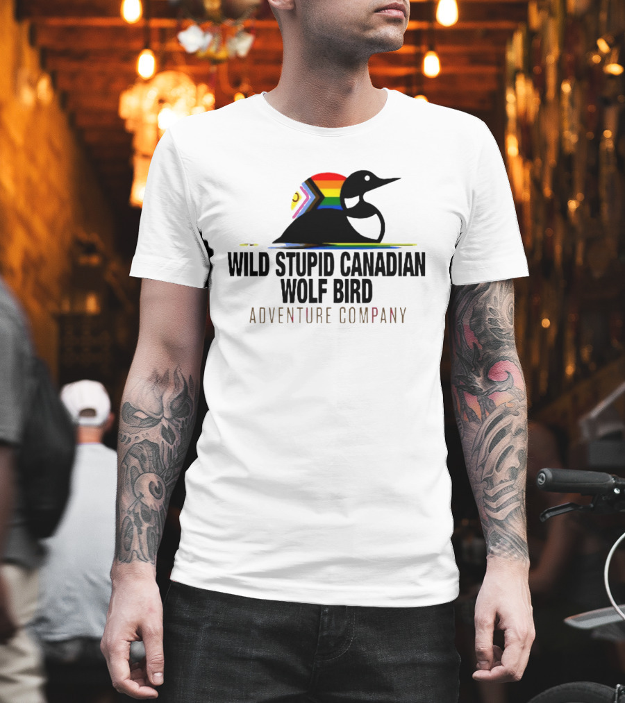 Rainbow Canadian Wolf Bird Adventure Company T-Shirt