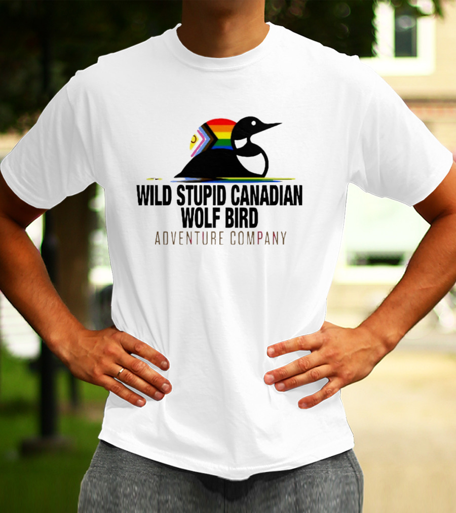 Rainbow Canadian Wolf Bird Adventure Company T-Shirt