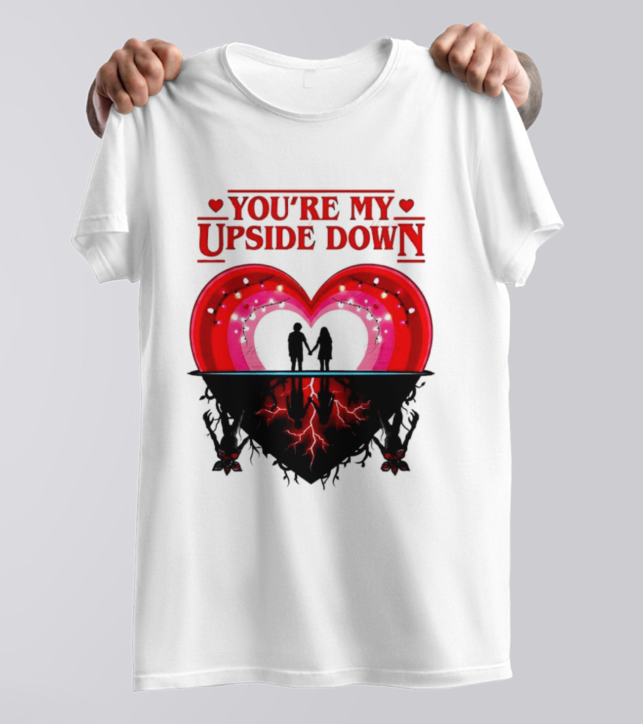 You're My Upside Down Heart Silhouette Couples Romance T-Shirt