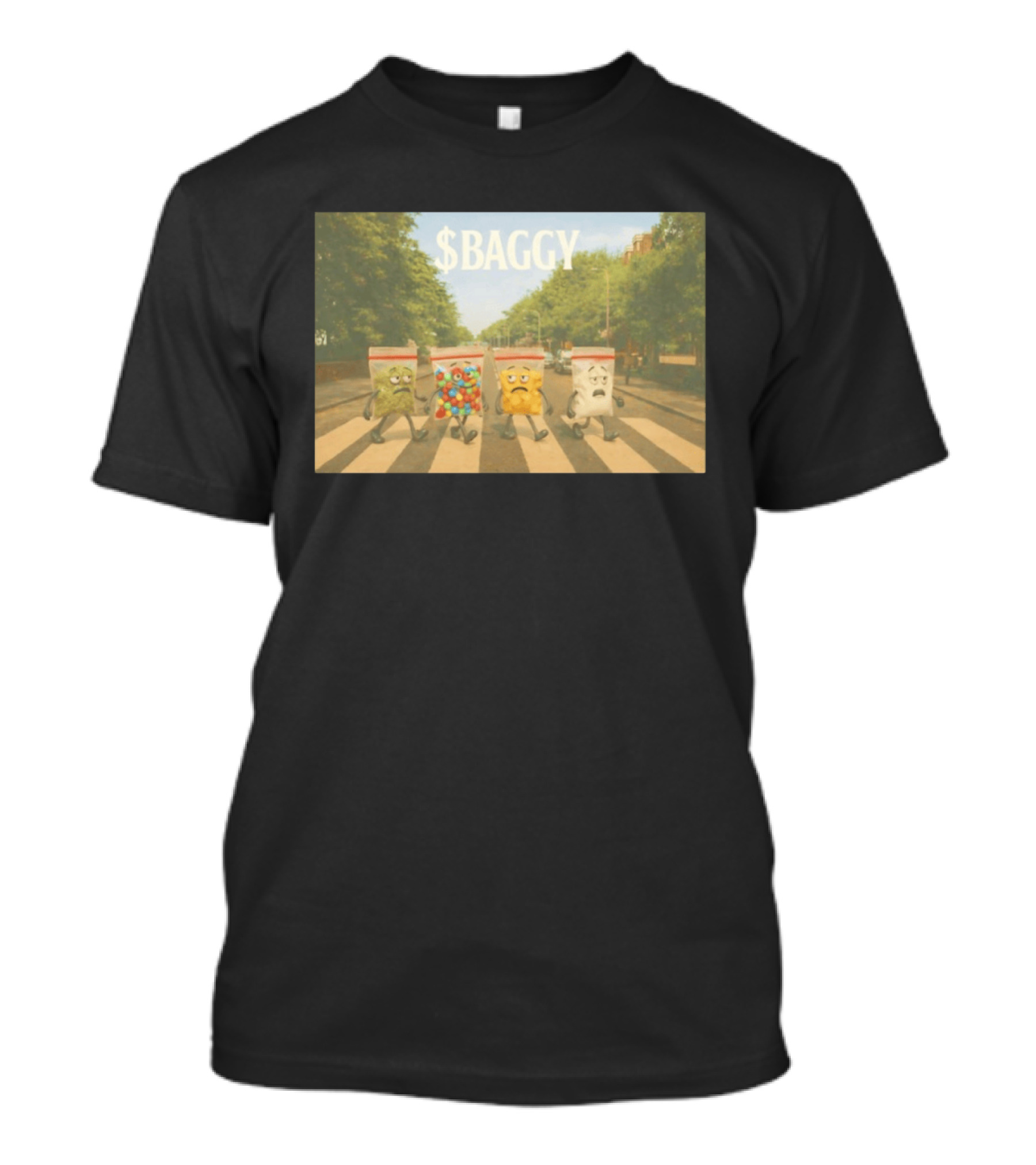 Baggy Weed Candy Snack Heroin Walking Abbey Road T-Shirt