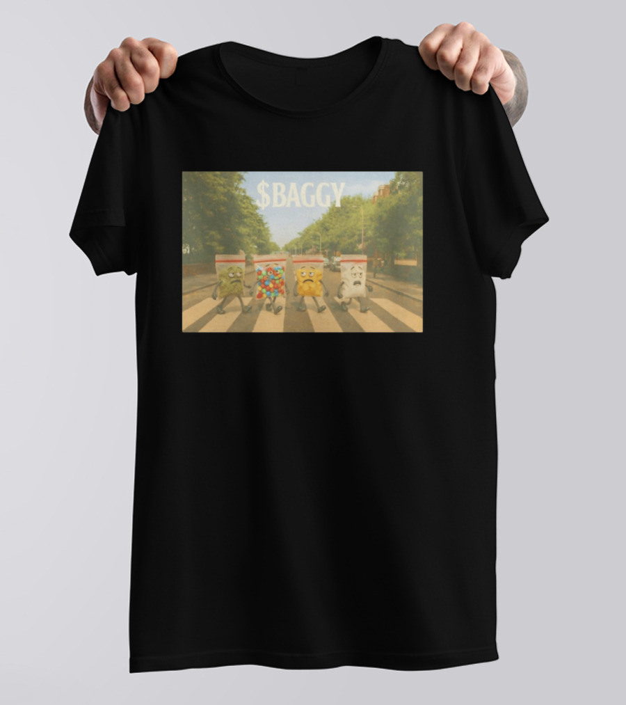 Baggy Weed Candy Snack Heroin Walking Abbey Road T-Shirt