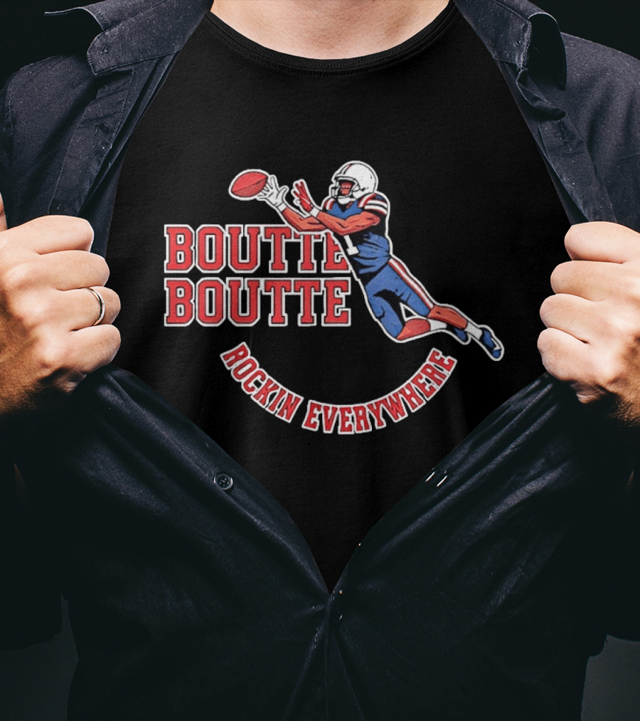 Boutte Boutte Rockin Everywhere Kayshon Boutte New England Patriots Football T-Shirt