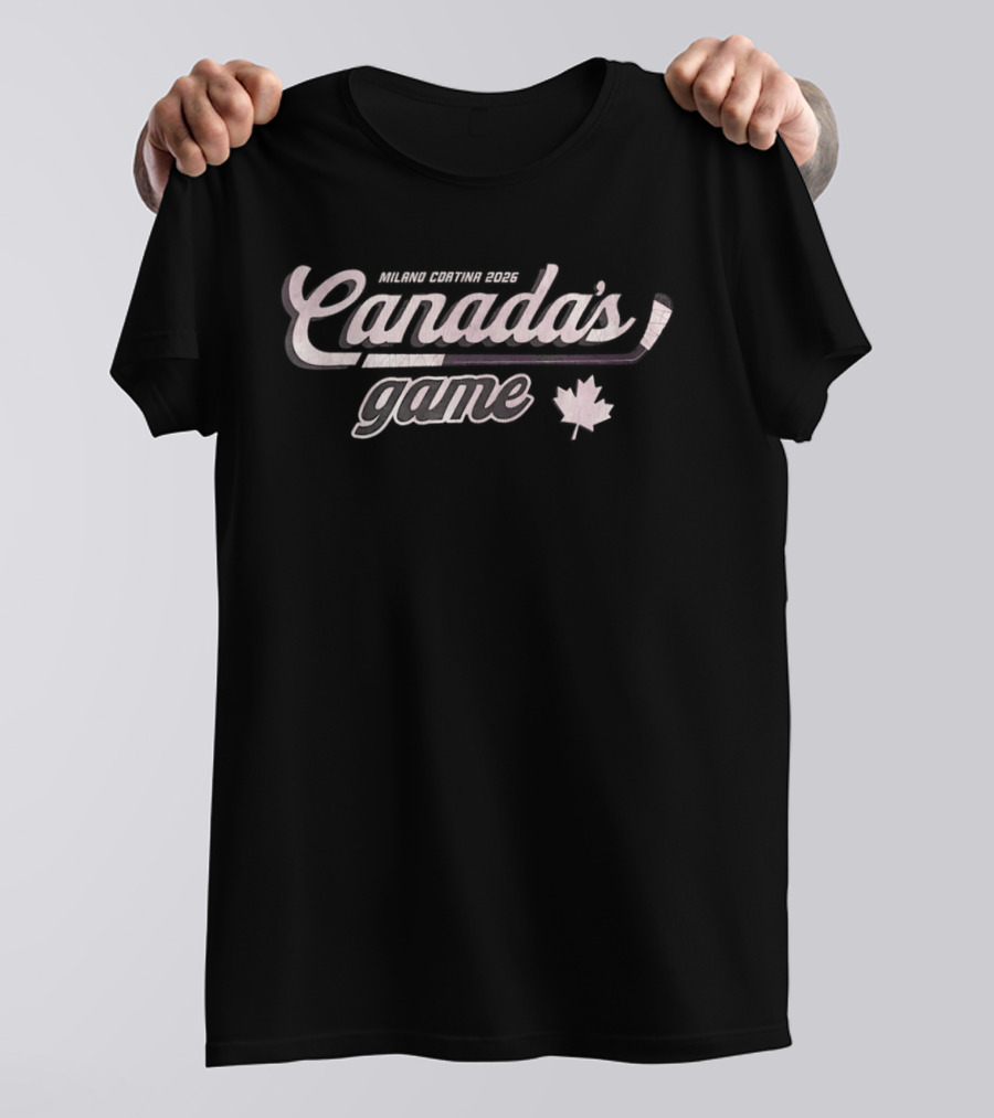 Milano Cortina 2026 Canada's Game Hockey Maple Leaf T-Shirt
