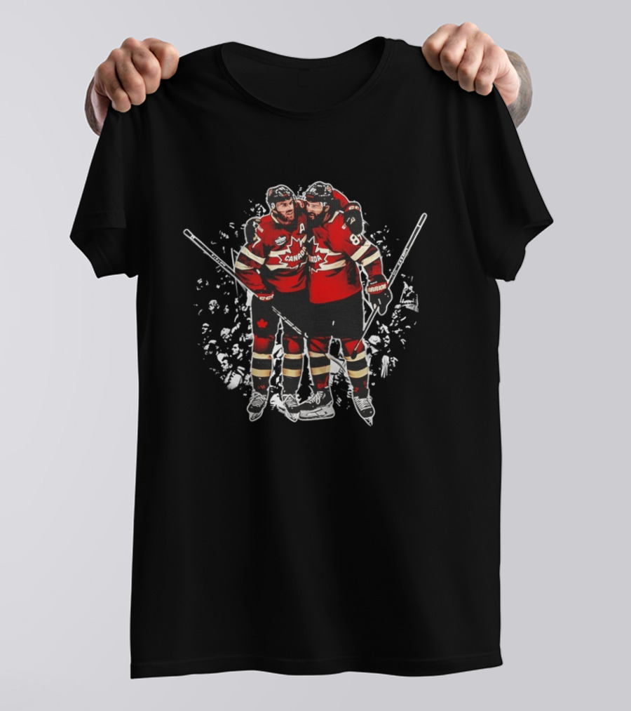 Connor McDavid Drew Doughty Team Canada Hockey Celebration T-Shirt
