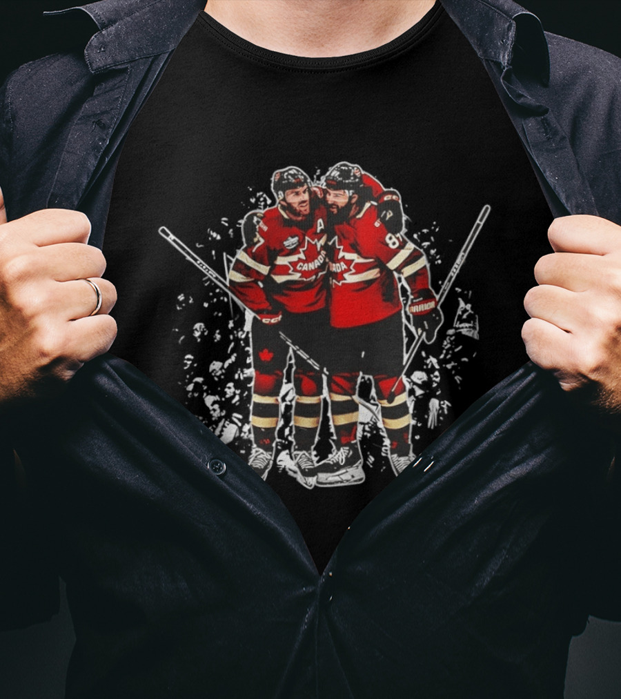 Connor McDavid Drew Doughty Team Canada Hockey Celebration T-Shirt