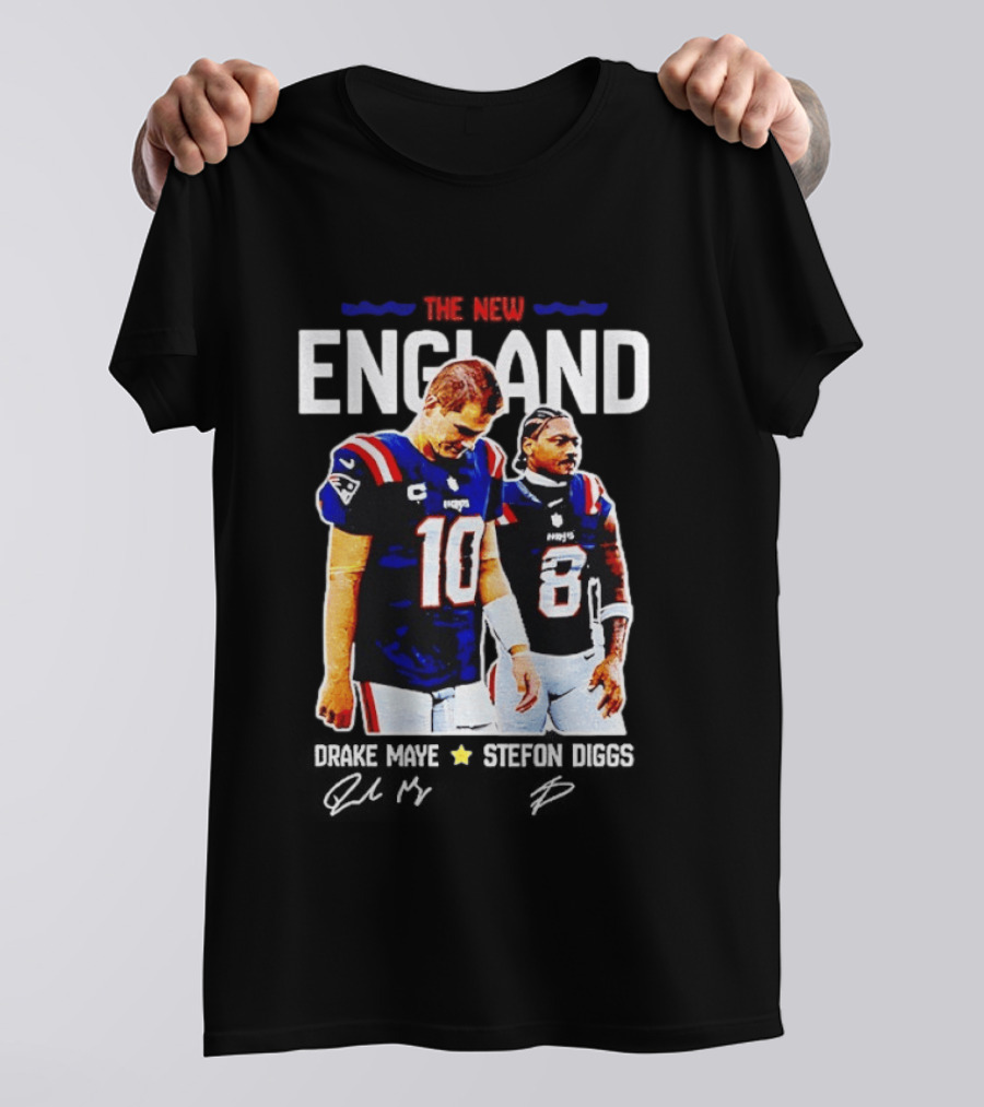 Drake Maye Stefon Diggs New England Football T-Shirt