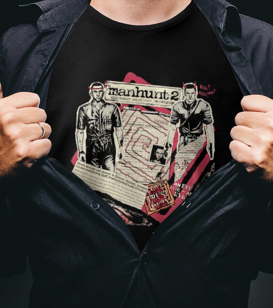Manhunt 2 Psychiatric Evaluation Trust Cover Fragment Dissociative Identity An Eye For An Eye T-Shirt