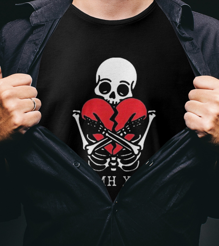 Murder With My Husband X Me Skeleton Broken Heart T-Shirt