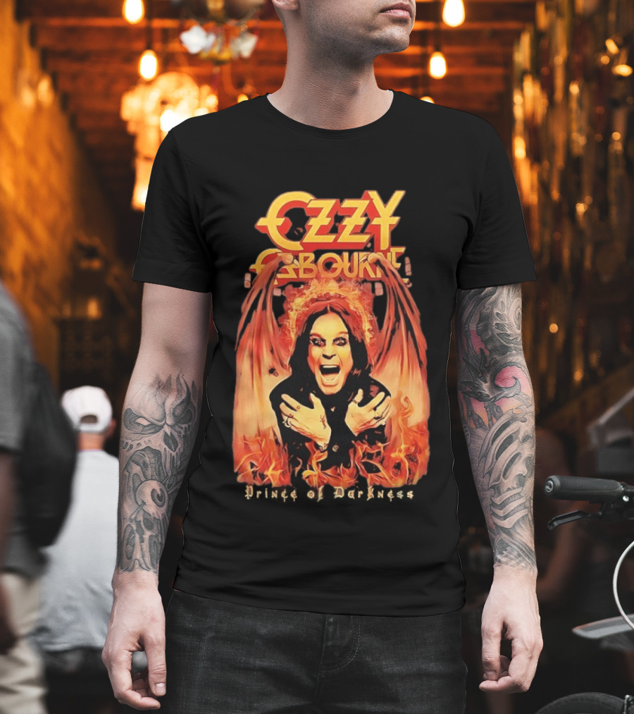 Ozzy Osbourne Flames Prince Of Darkness Fiery Wings T-Shirt