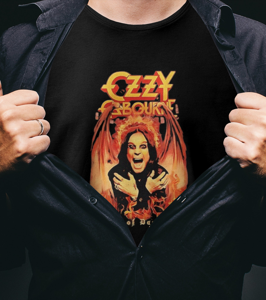 Ozzy Osbourne Flames Prince Of Darkness Fiery Wings T-Shirt