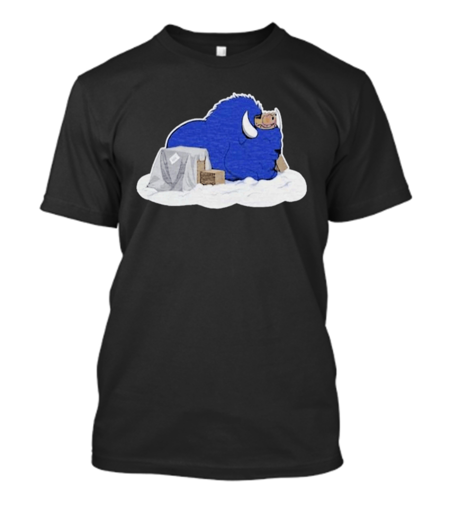 Tom Grossi Frederick The Bison Cozy Snow Scene T-Shirt