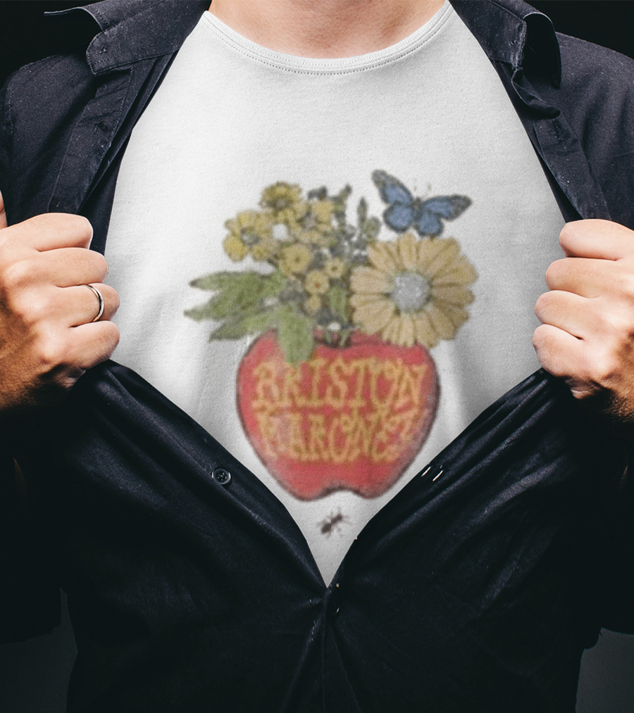 Briston Maroney Apple Flowers And Butterfly T-Shirt