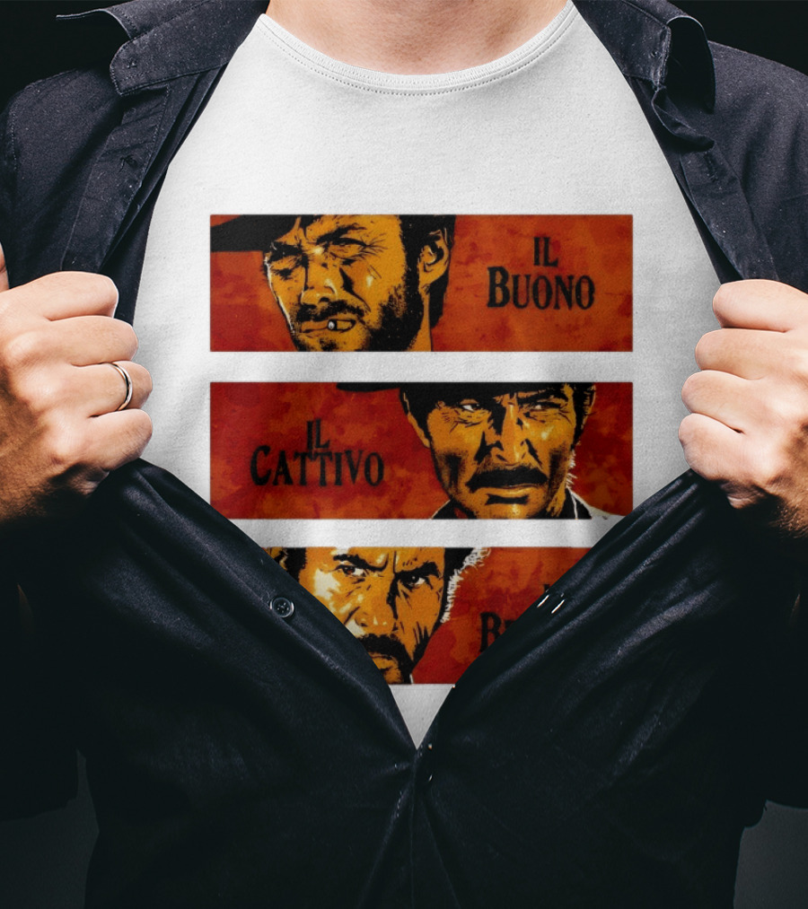 IL Buono IL Brutto IL Cattivo Spaghetti Western Iconic Characters T-Shirt