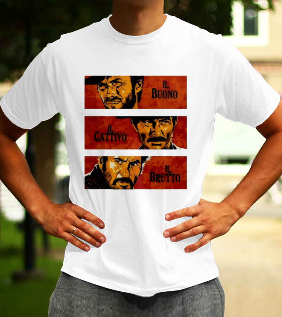 IL Buono IL Brutto IL Cattivo Spaghetti Western Iconic Characters T-Shirt