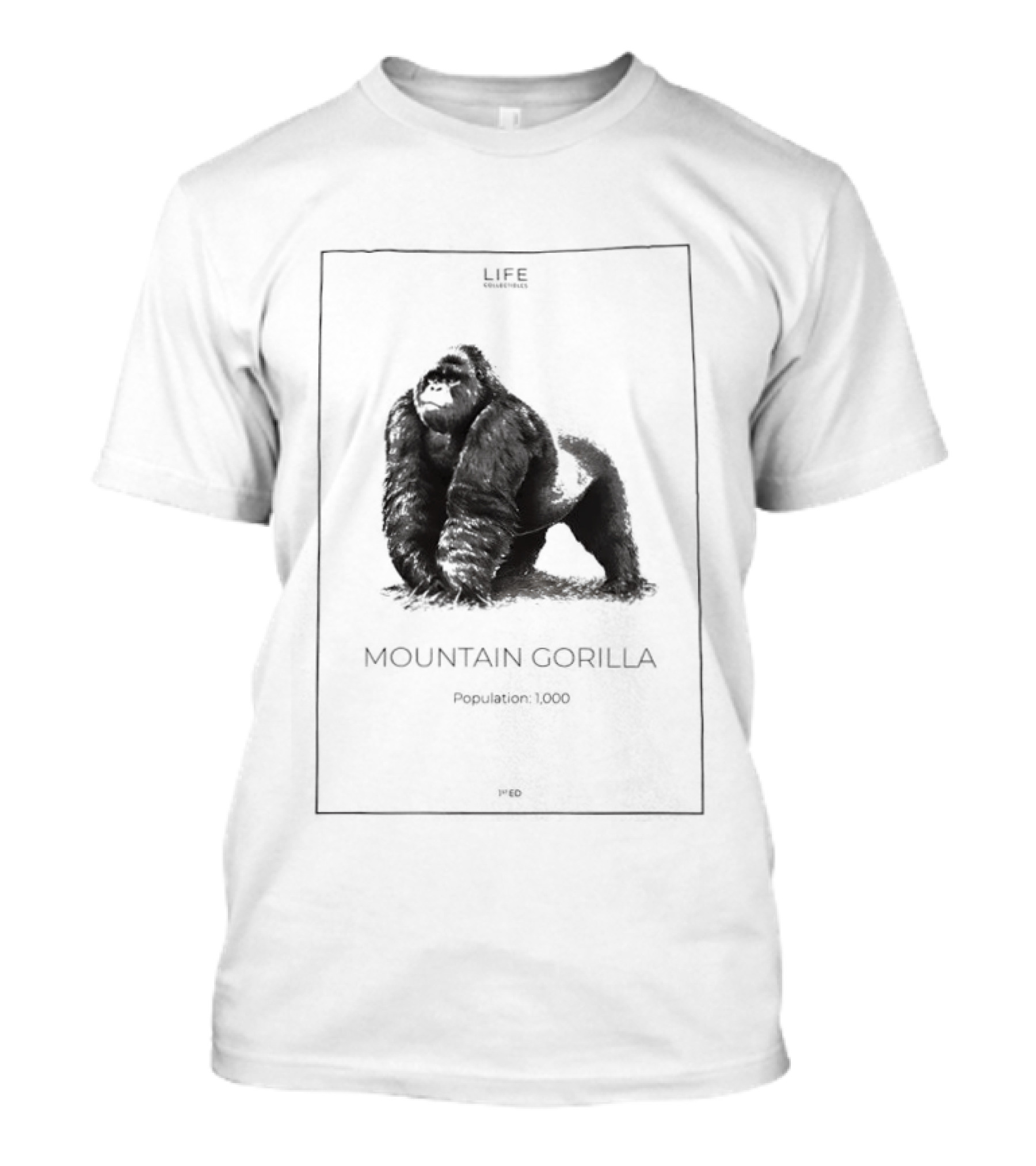 Mountain Gorilla Population 1000 Conservation Awareness Wildlife T-Shirt