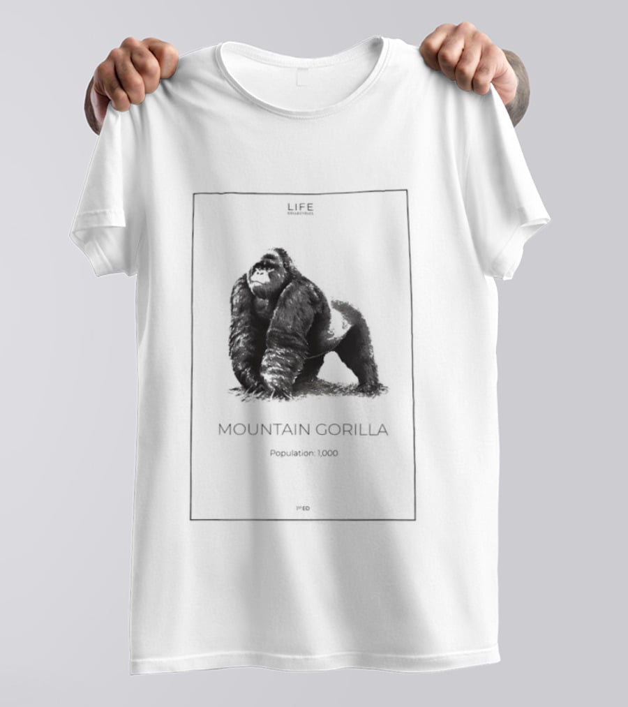 Mountain Gorilla Population 1000 Conservation Awareness Wildlife T-Shirt