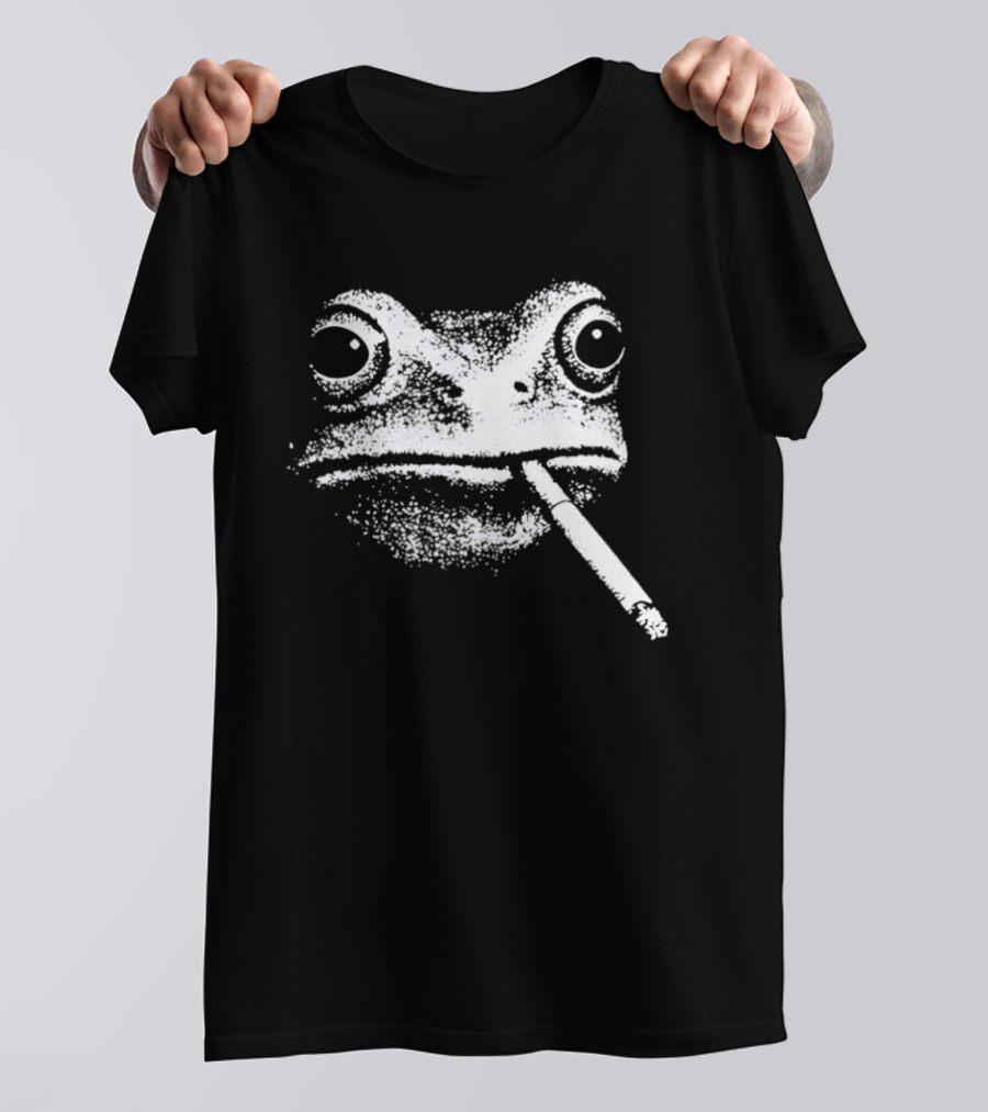 Frog Smoking Cigarette Sketch T-Shirt
