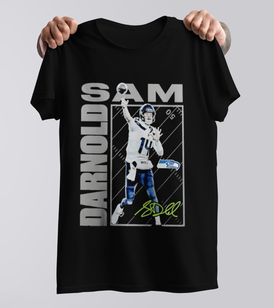Darnold SAM Seattle Seahawks 14 Football Player Action T-Shirt