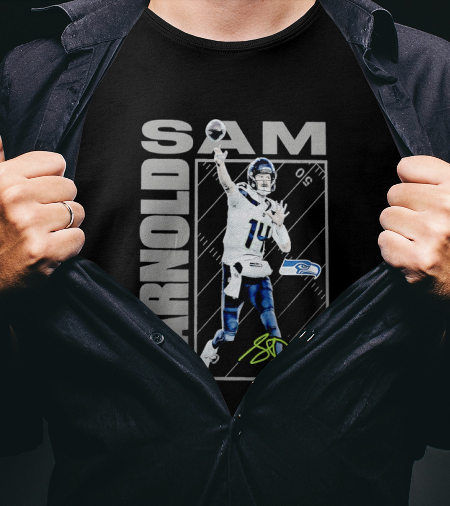 Darnold SAM Seattle Seahawks 14 Football Player Action T-Shirt
