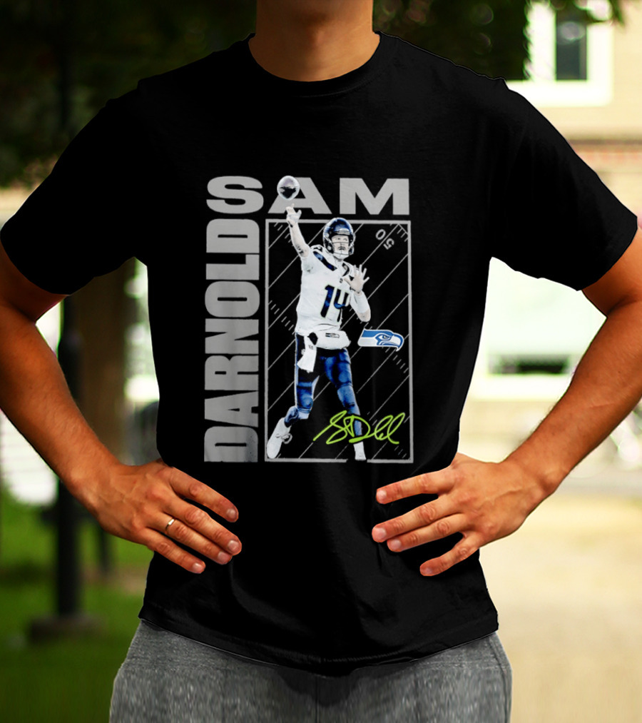 Darnold SAM Seattle Seahawks 14 Football Player Action T-Shirt