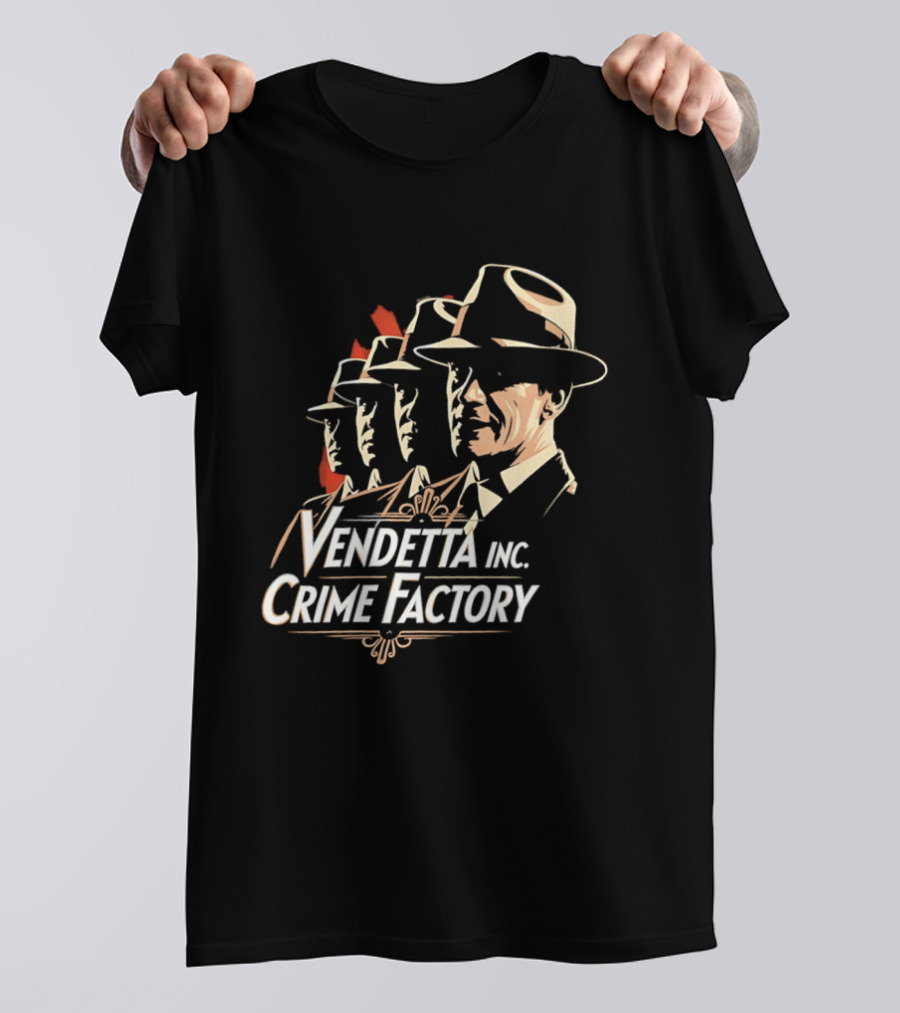 Vendetta Inc Crime Factory Classic Mafia Fedora T-Shirt