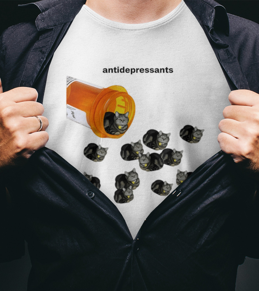 Antidepressants Cat Medicine Jar T-Shirt
