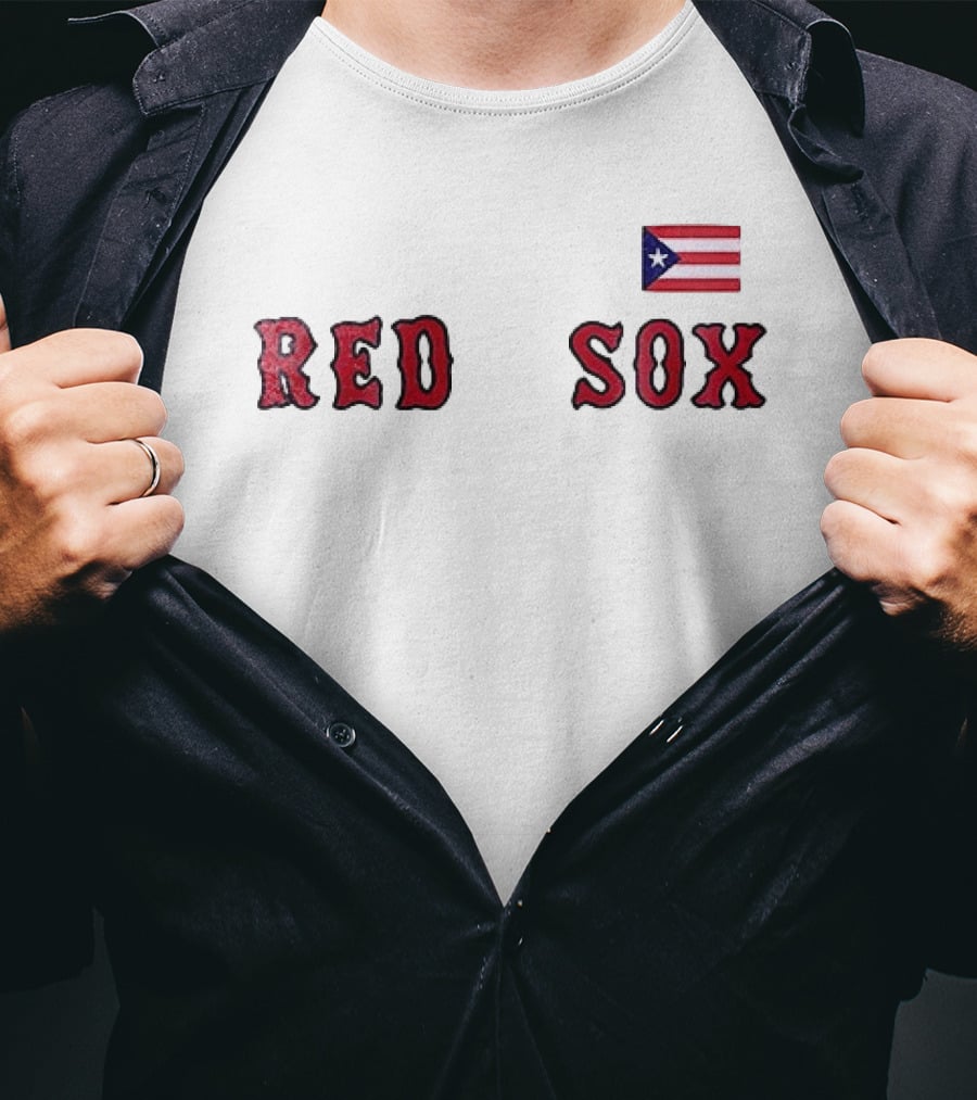 Boston Red Sox Puerto Rican Flag Red Sox T-Shirt