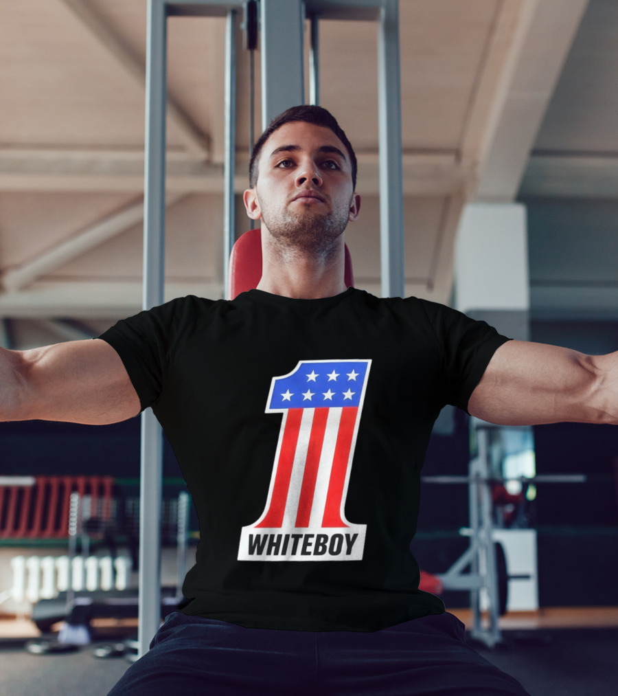 Number 1 Whiteboy Stars Stripes USA Flag T-Shirt