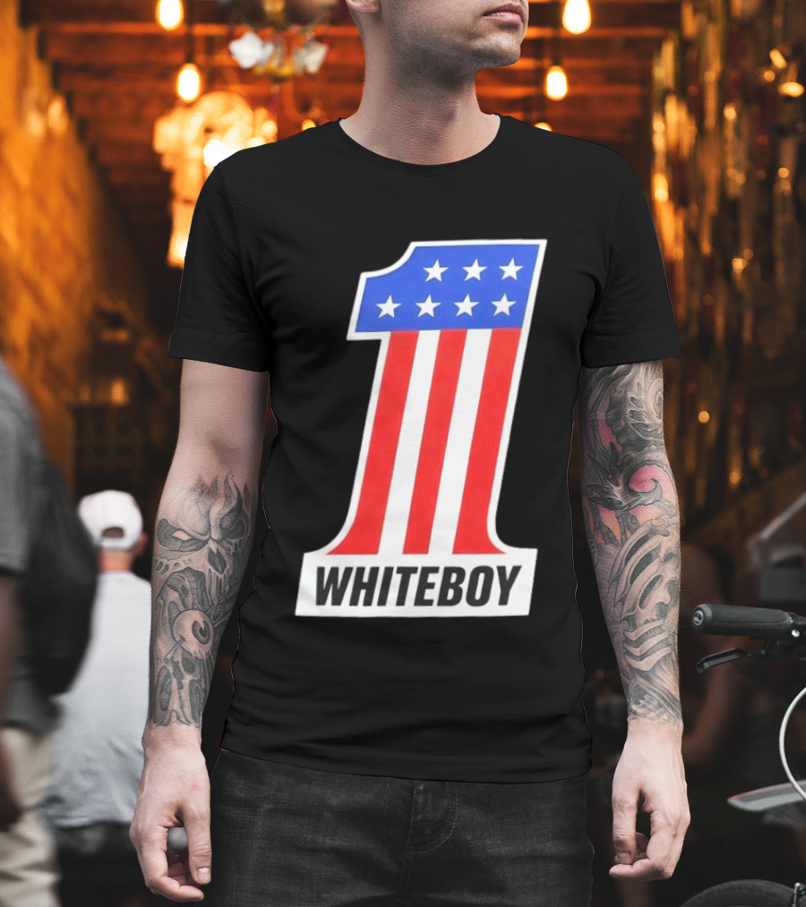 Number 1 Whiteboy Stars Stripes USA Flag T-Shirt