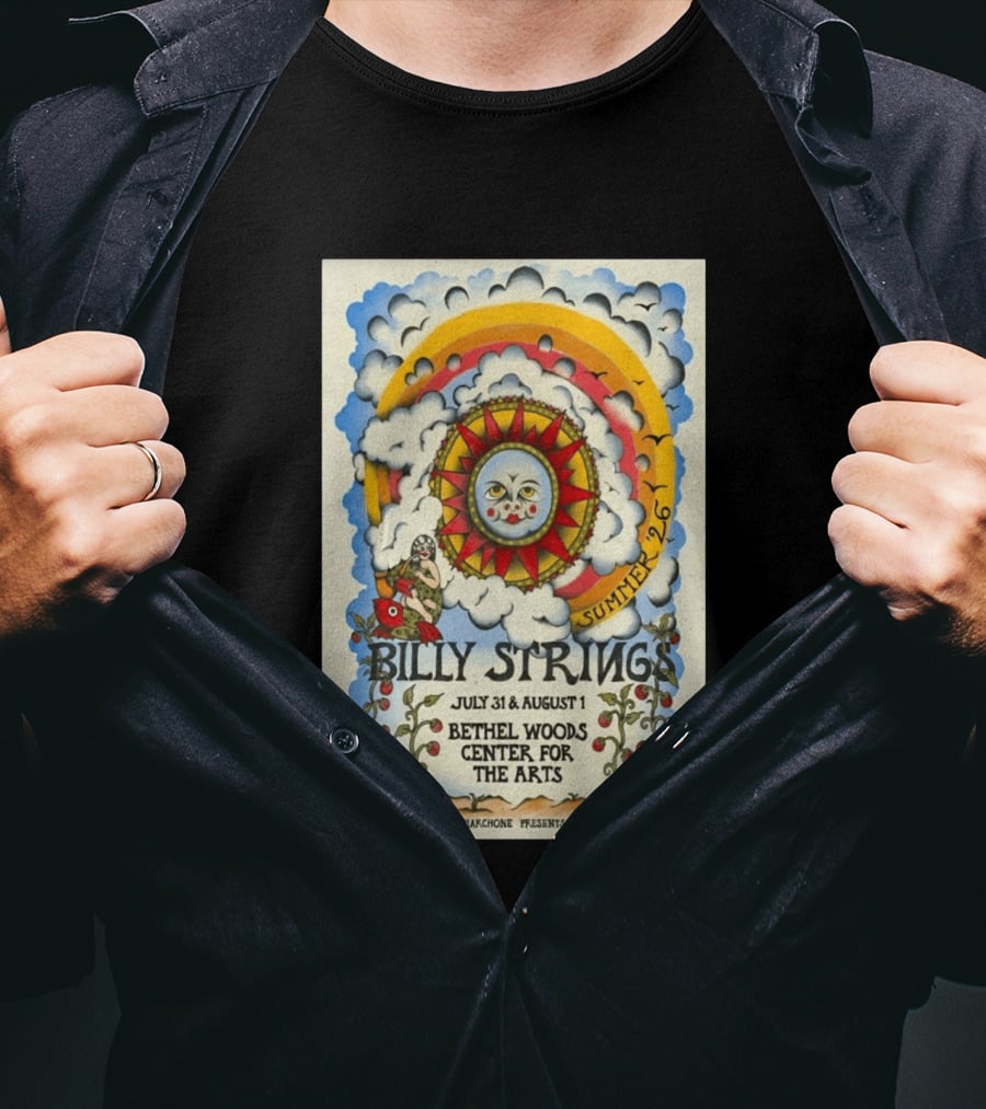 Billy Strings Summer Tour 2026 Bethel Woods Center For The Arts July 31 August 1 T-Shirt