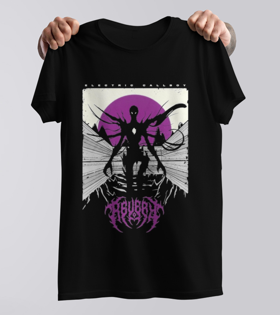 Electric Callboy Revery Creature Monster Skeleton Neon Pink Sunburst T-Shirt