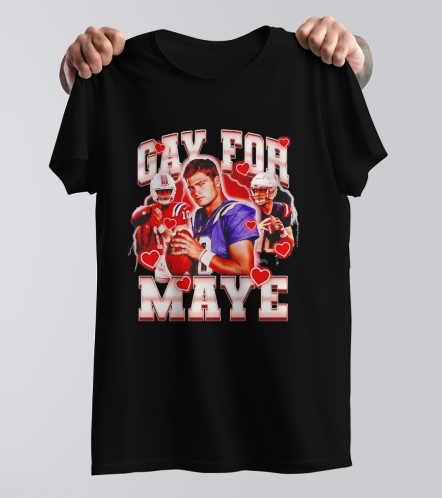 Gay For Maye Football Hearts Player T-Shirt