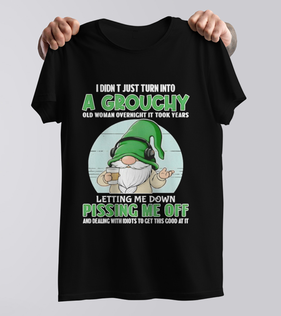 I Didn't Just Turn Into A Grouchy Old Woman Overnight Gnome Letting Me Down Pissing Me Off T-Shirt