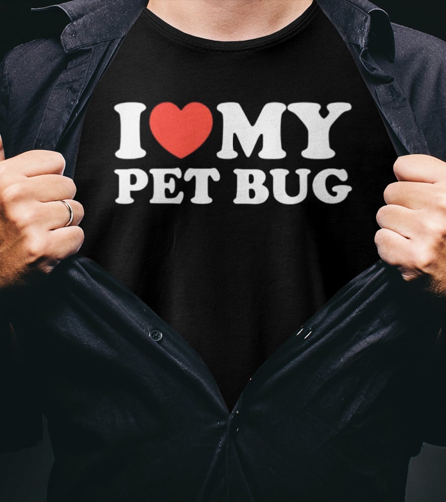I Heart My Pet Bug Red Heart T-Shirt