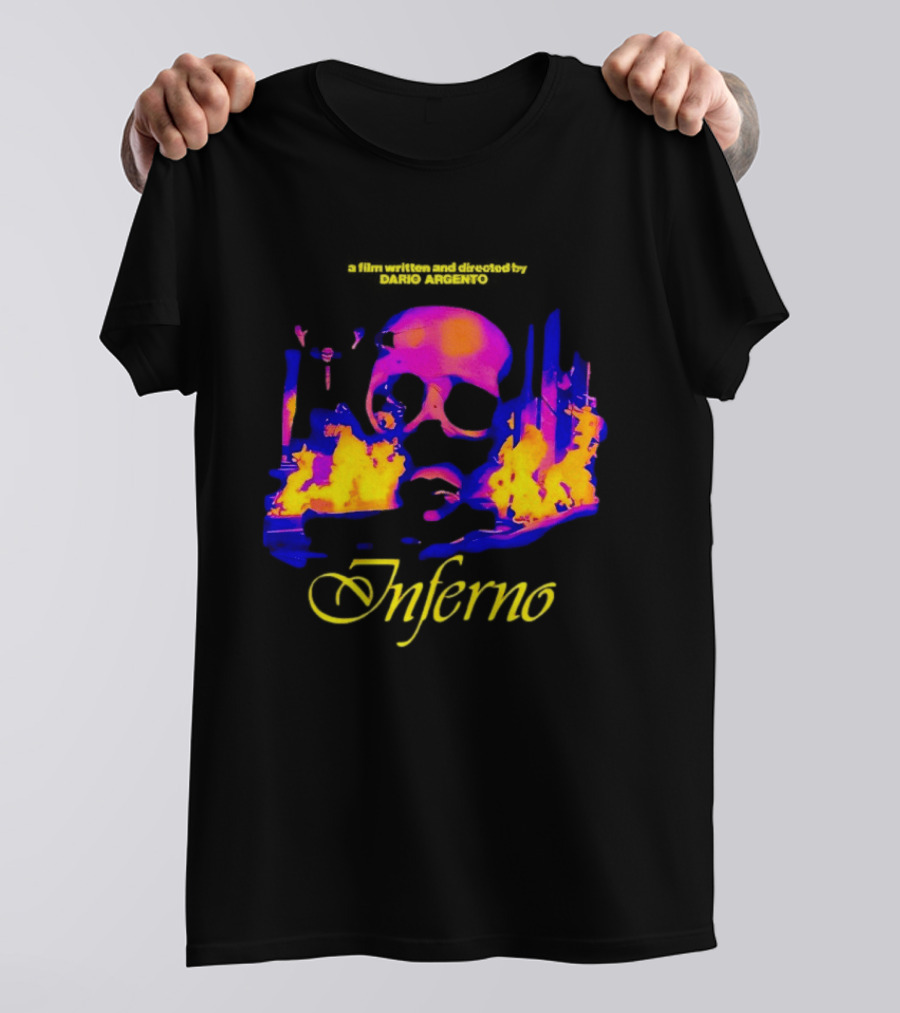 Inferno 80s Horror Skull Flames Psychedelic T-Shirt
