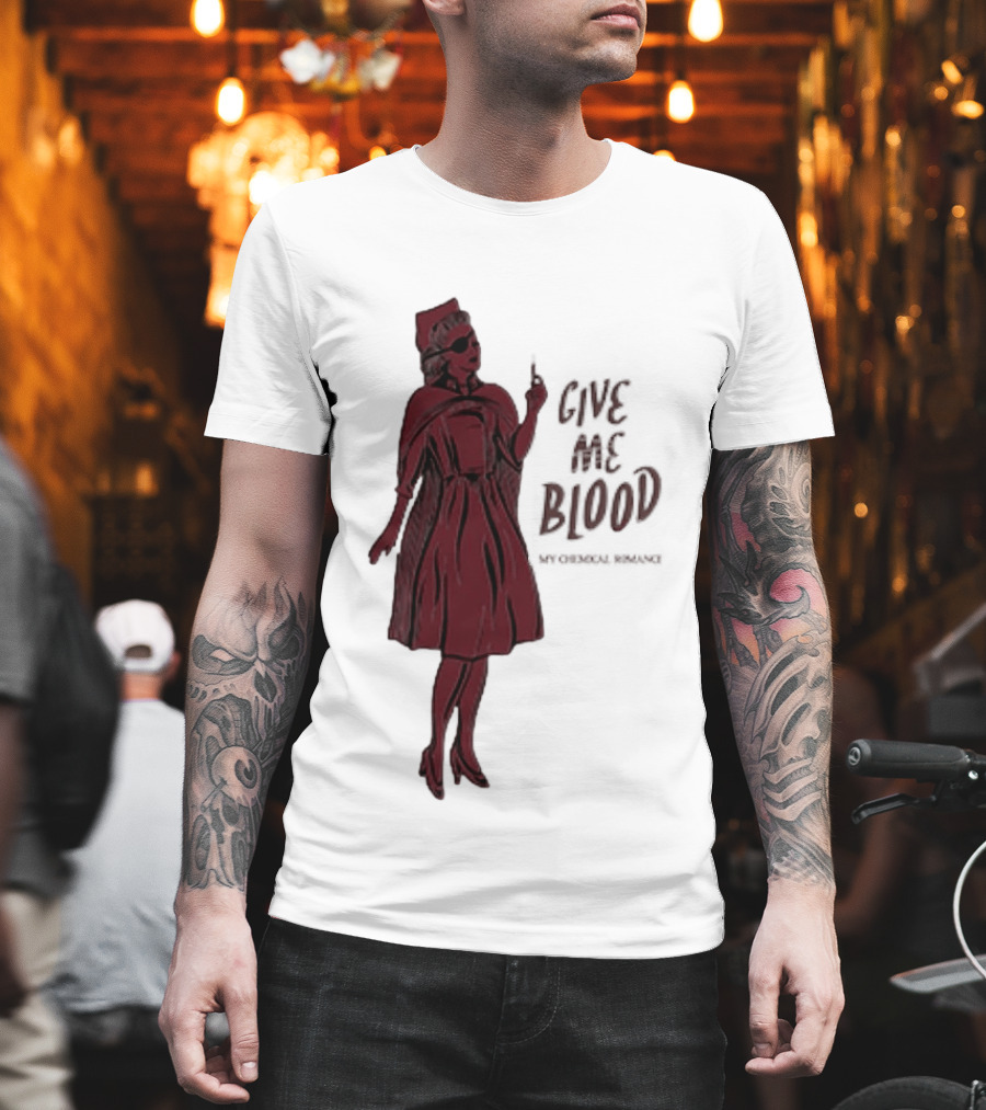 Give Me Blood Gothic Nurse Horror Halloween Costume T-Shirt