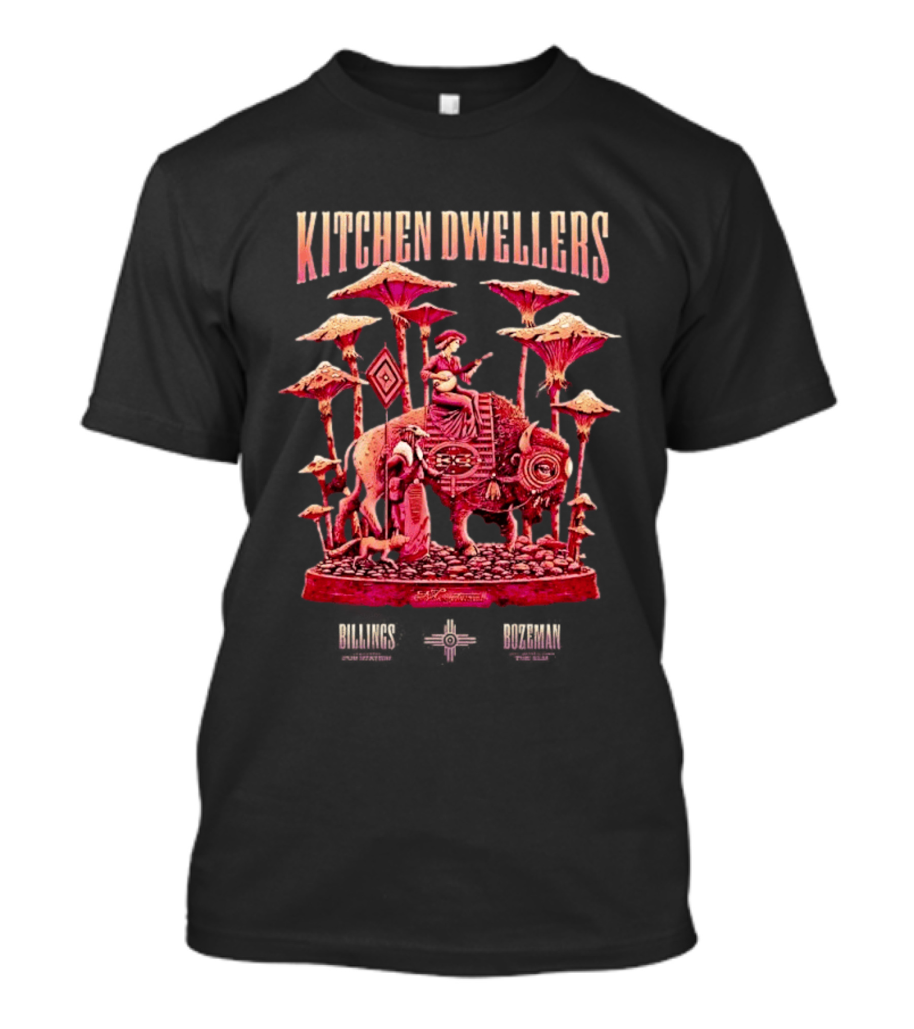 Kitchen Dwellers Billings MT January 29 2026 Tour Buffalo Rider And Mushrooms T-Shirt