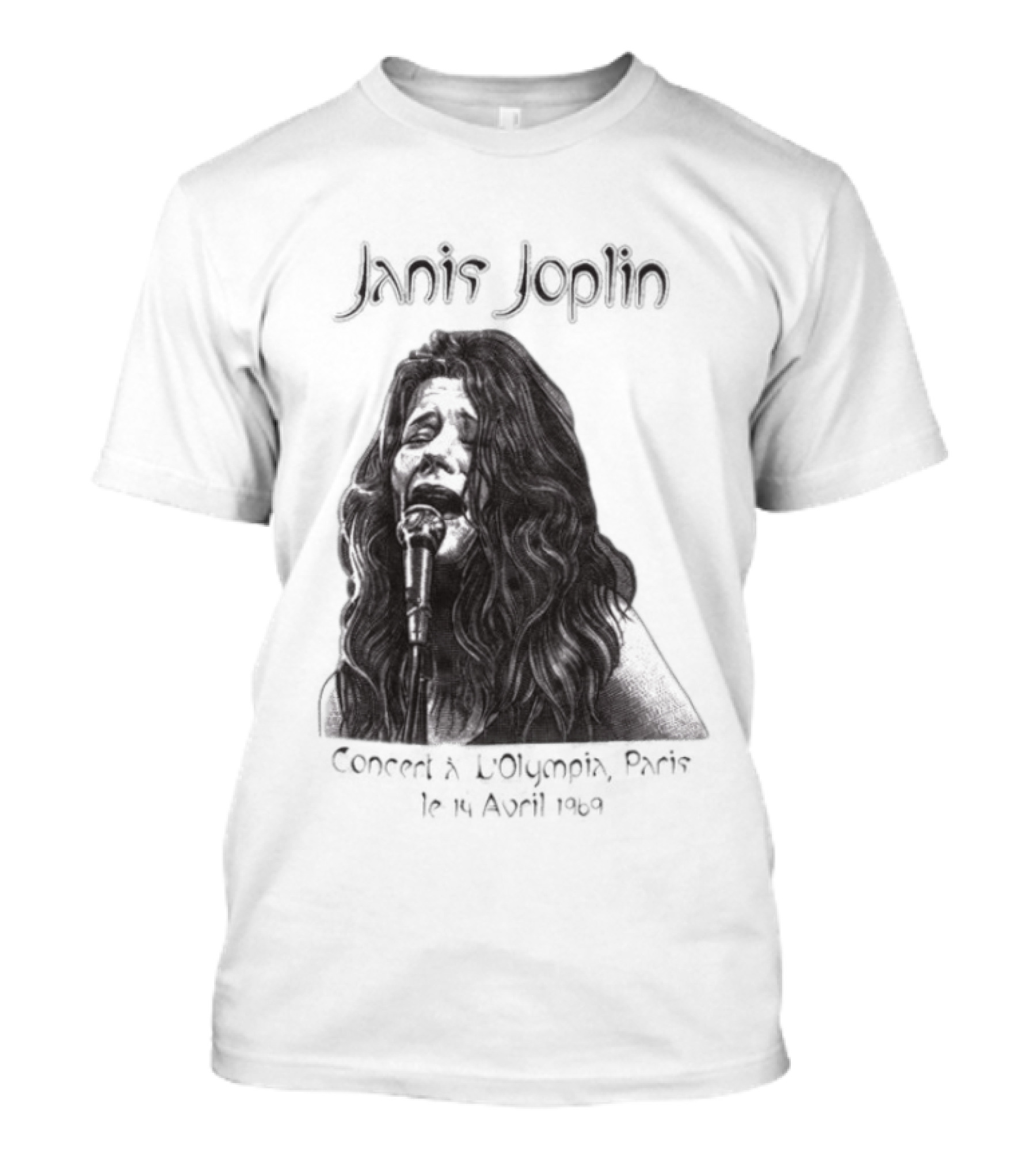 Janis Joplin Olympia Paris Concert Live Performance 1970s T-Shirt