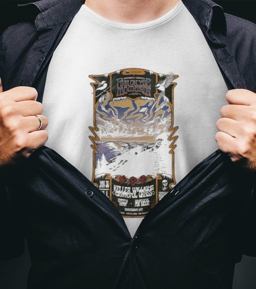 Keller Williams Grateful Grass Sugarloaf Maine Jan 30 Feb 1 2026 Jenkins Mountain T-Shirt