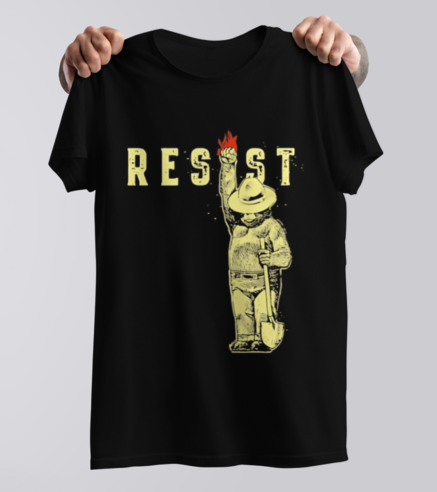 Protect Our National Parks Bear Resist Fist Fire Shovel T-Shirt