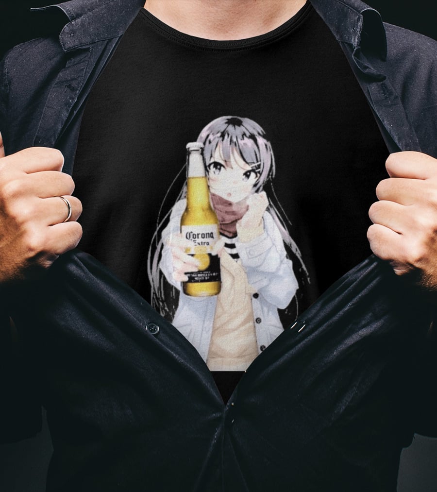 Corona Extra Anime Waifu Rabbit Beer Fusion T-Shirt