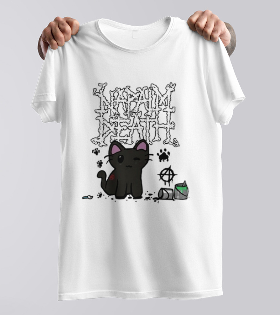 Napalm Death There Is No Authority But Cats Black Cat T-Shirt
