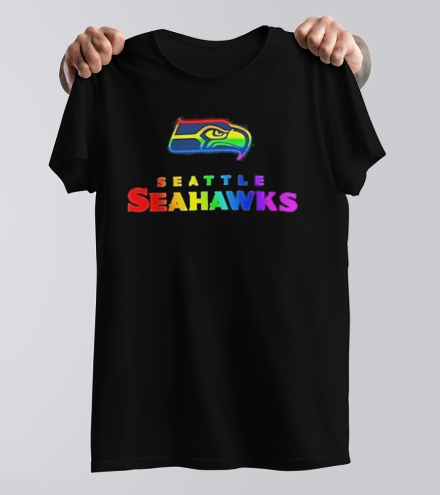 Seattle Seahawks Rainbow Pride NFL Team Logo LGBTQ+ T-Shirt