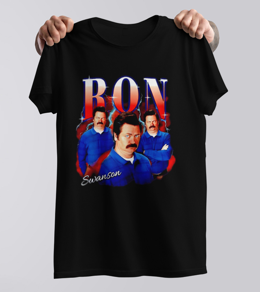 Parks And Recreation Ron Swanson Hearthrob Character Collage T-Shirt