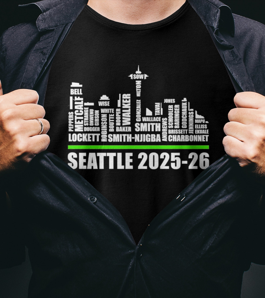 Seattle 2025 26 Skyline City Seahawks T-Shirt