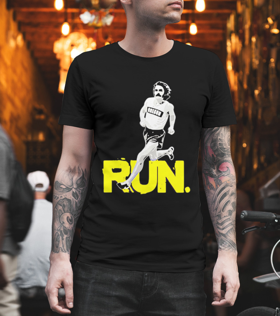 Steve Prefontaine Run Iconic Yellow T-Shirt