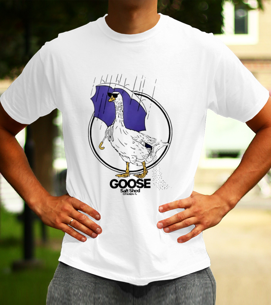 Goose Salt Shed Chicago IL Purple Umbrella Rain T-Shirt