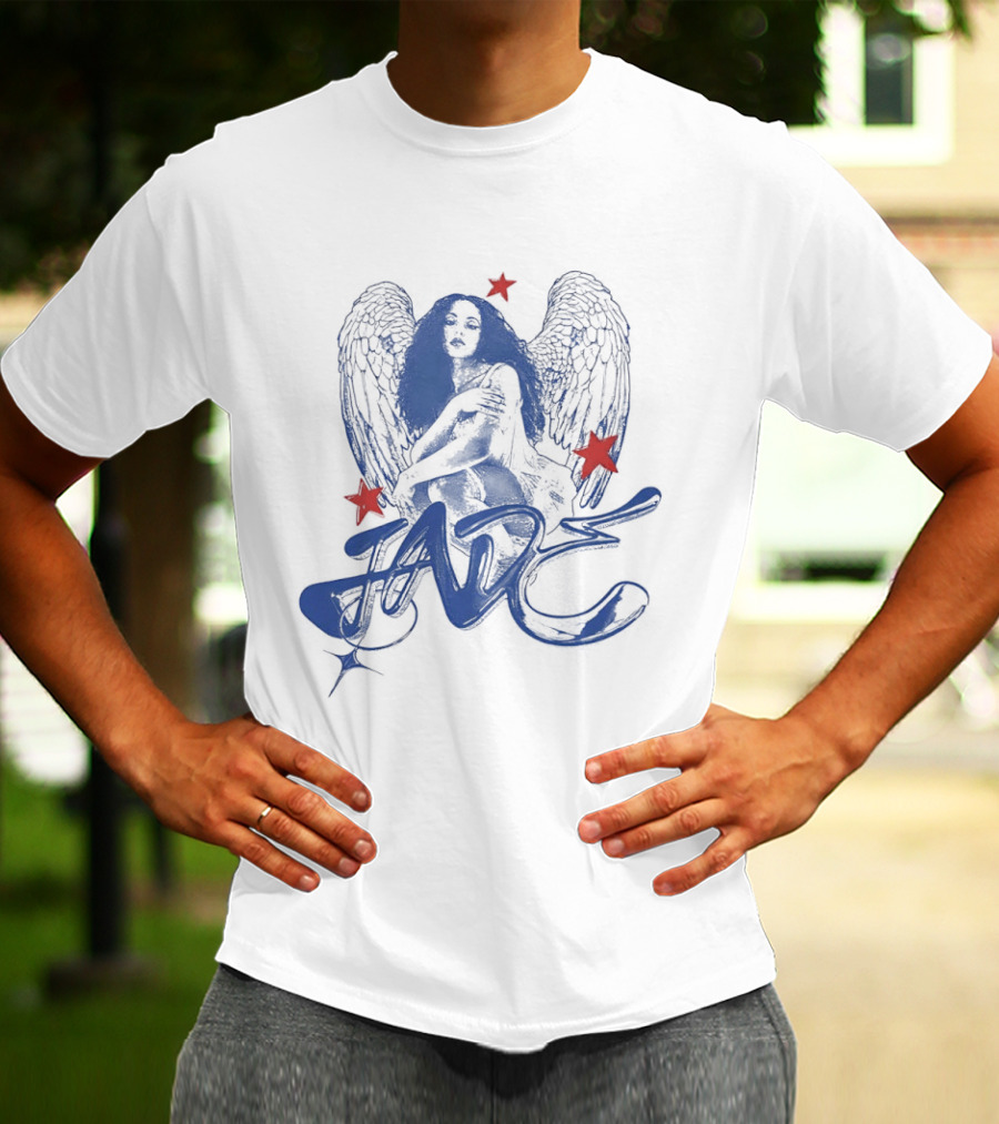 Jade Wings Blue Angel And Red Stars T-Shirt