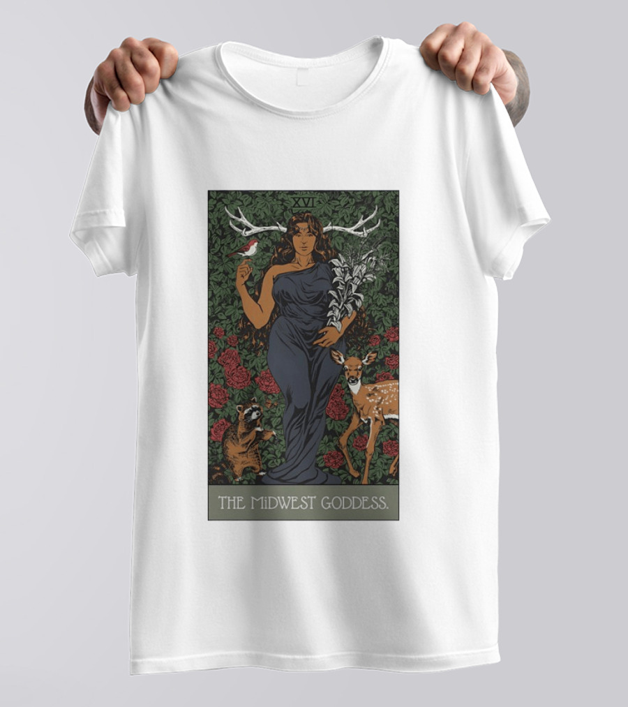 The Midwest Goddess XVI Antlered Deity With Nature T-Shirt